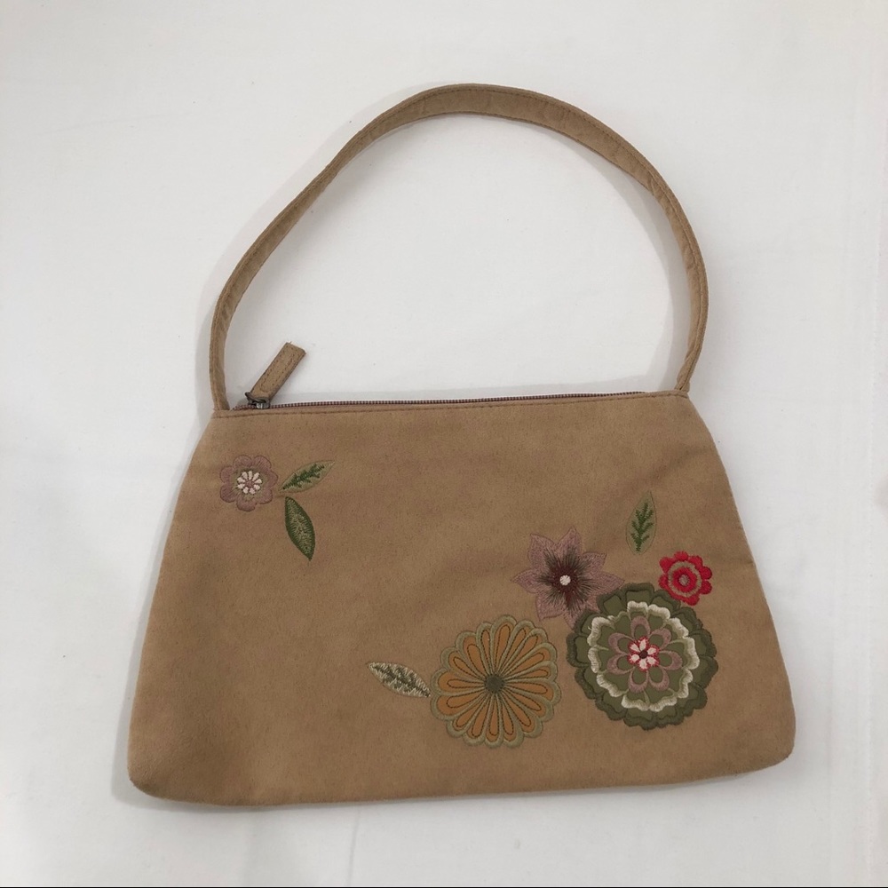 Lu Lu Tan suede purse with embroidered flowers👜